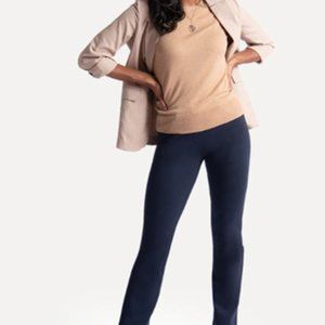 Betabrand Straight-Leg | 7-Pocket Dress Pant Yoga Pants (Medium) Navy
